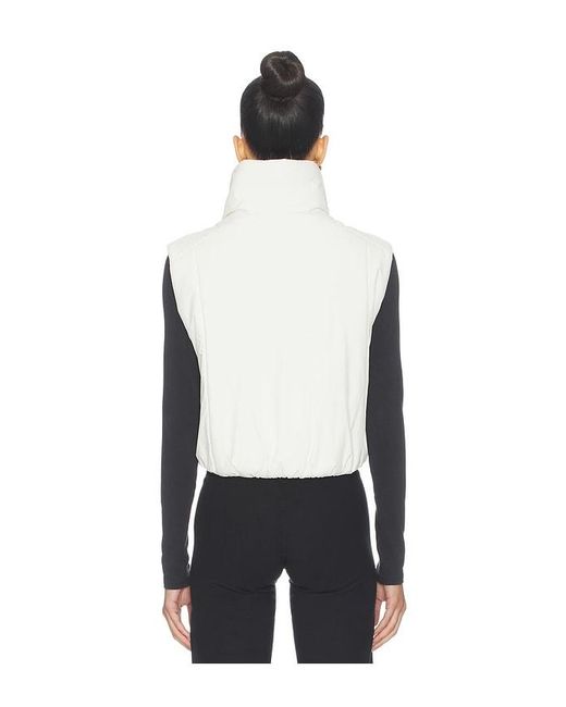 Beyond Yoga White Warm Up Puffer Vest