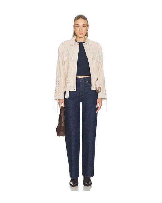 Lamarque Blue Kyel Suede Jacket