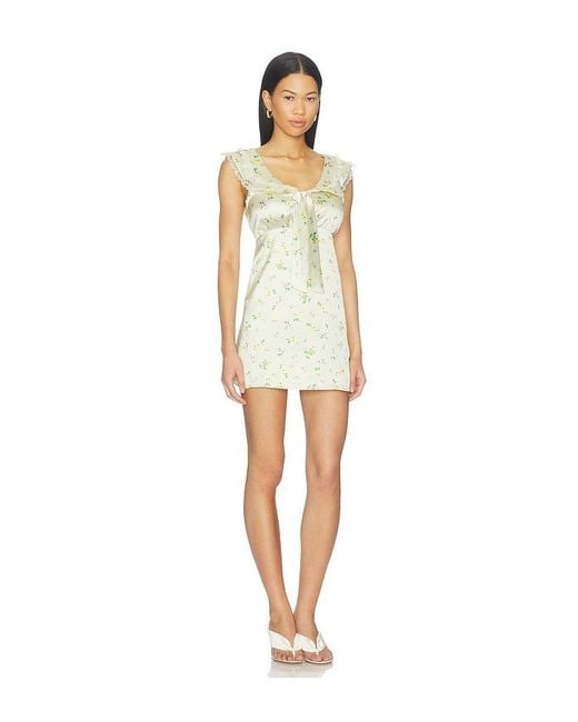 For Love & Lemons White Liam Floral Mini Dress