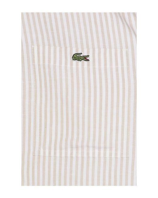 Lacoste White Oversized Fit Toile Shirt