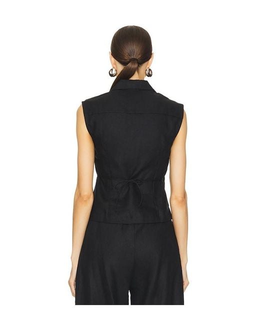 Faithfull The Brand Black Antibes Sleeveless Wrap Shirt