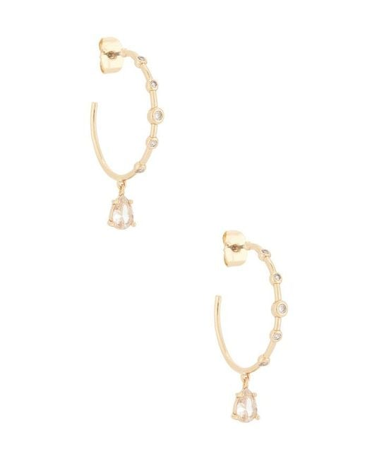 Ettika Multicolor Delicate Crystal Charm Hoop Earrings
