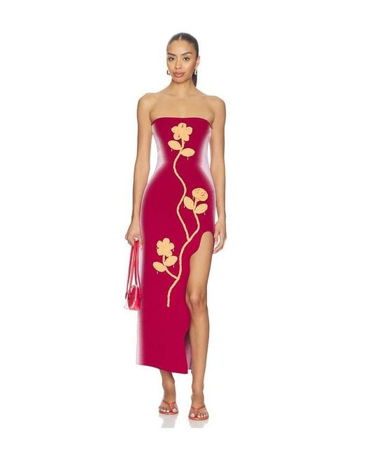 Ph5 Red Sherry Crochet Maxi Tank Dress