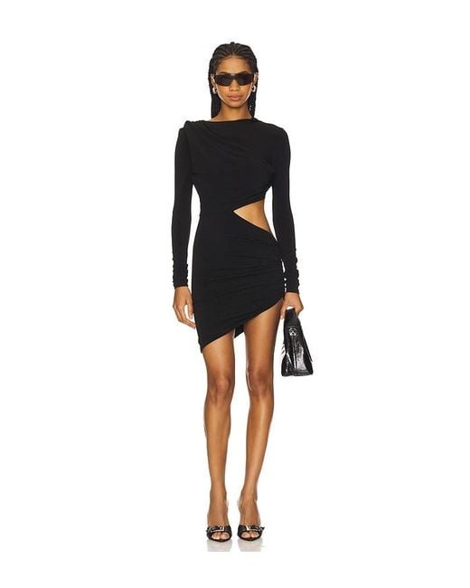 A VINTAGE FIT Black Hooded Cut Out Dress