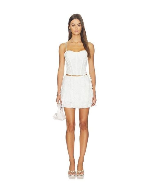 Astr White Madeleine Top