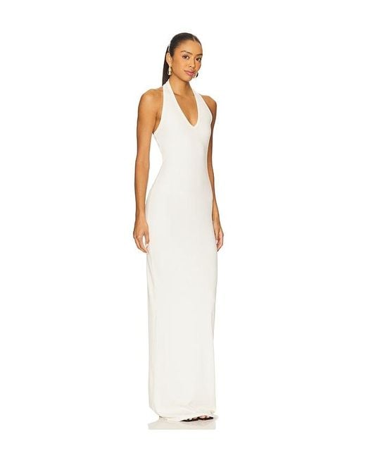 ÉTERNE White Halter Maxi Dress