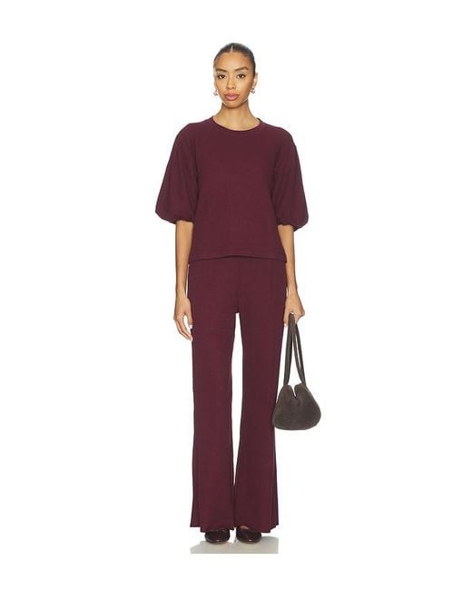 Bobi Red Wide Leg Drawstring Pant