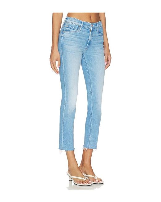 Mother Blue The Mid Rise Dazzler Crop Fray Jeans