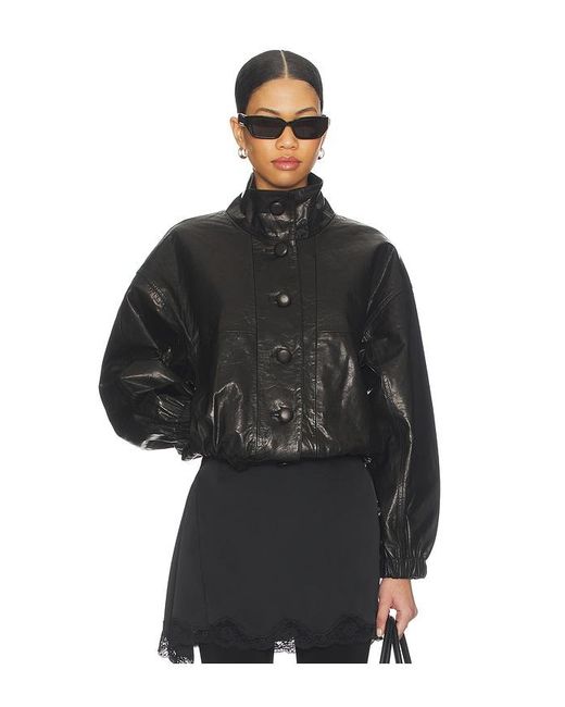 Dodiee Black Kate Leather Bomber