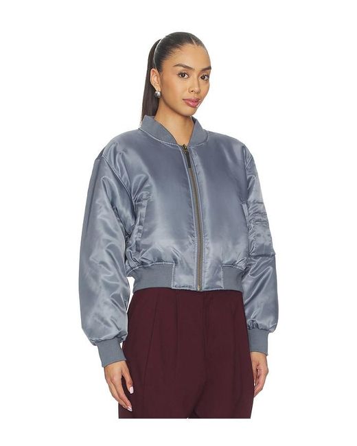 Anine Bing Blue Cropped Leon Bomber