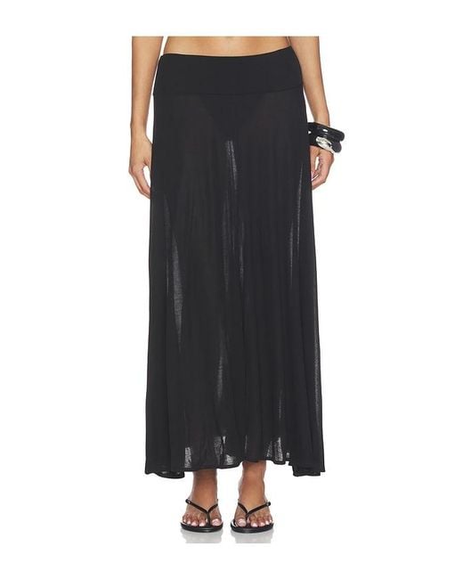 St. Agni Black Fluid Jersey Skirt