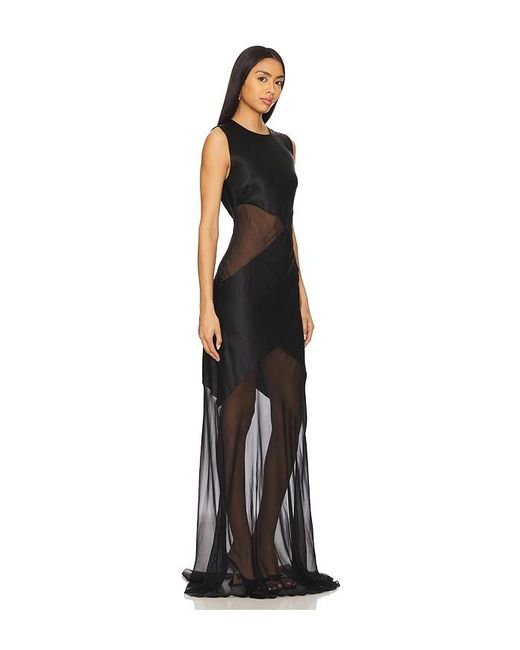 Alejandra Alonso Rojas Black Abstract Sheer Gown