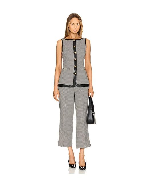 Jonathan Simkhai Gray Miki Cropped Button Hem Pant
