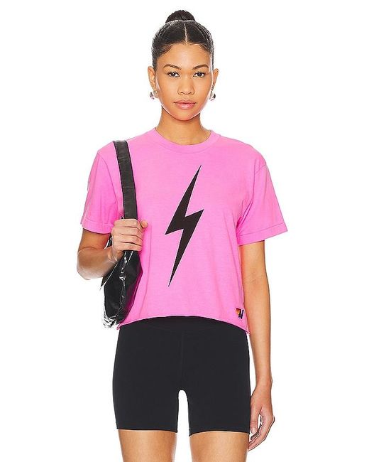 Camiseta bolt boyfriend Aviator Nation de color Pink