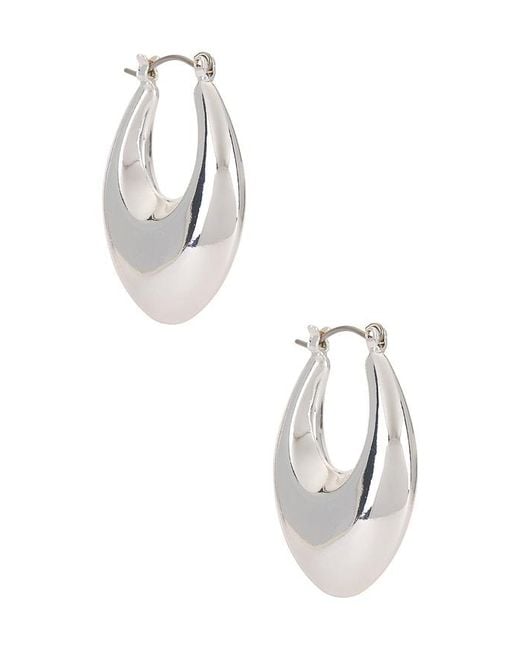 Ettika White Open Teardrop Hoop Earrings