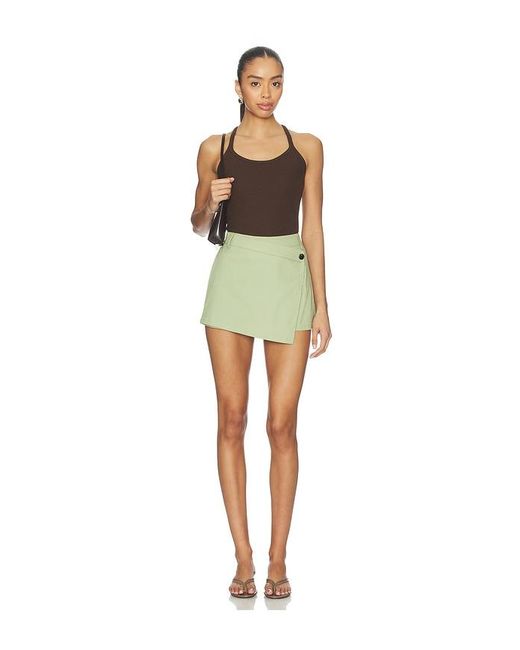 MORE TO COME Green Demi Wrap Skort
