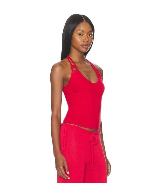 Frankie's Bikinis Red X Jennie Nora Cotton Jersey Halter Top