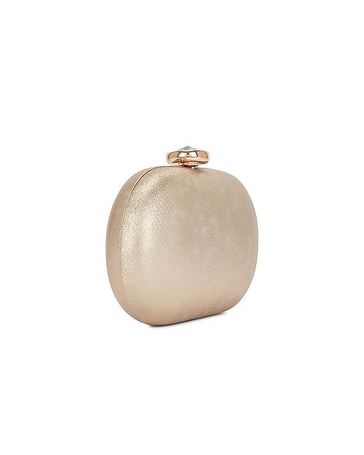 Olga Berg Natural Marta Metallic Clutch