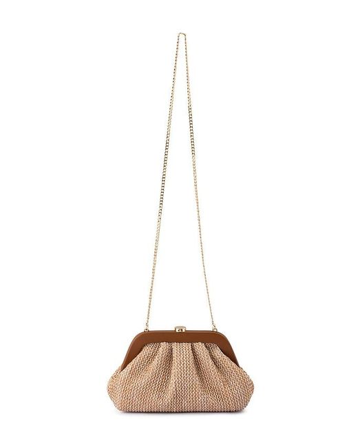 Olga Berg Natural Ash Woven Clutch