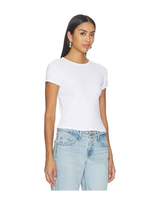 PERFECTWHITETEE White Maci Recycled Cotton Rib Crew Neck Tee