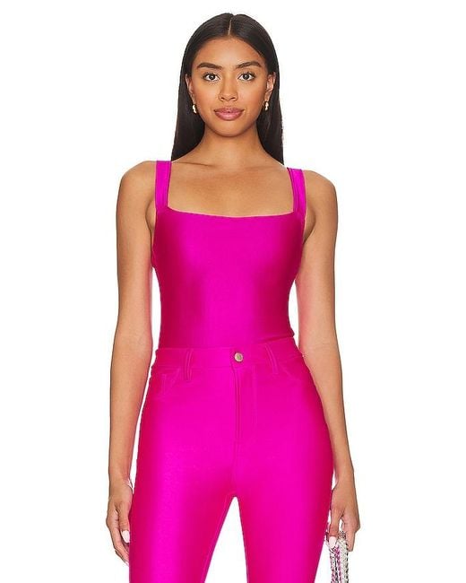 GOOD AMERICAN Pink Compression Shine Bodysuit