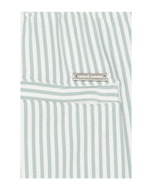 Vintage Summer Multicolor Stripe Knit Shortie Volley for men