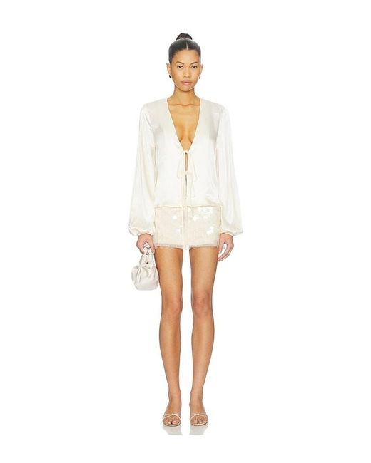 SNDY'S White Calena Micro Mini Skirt