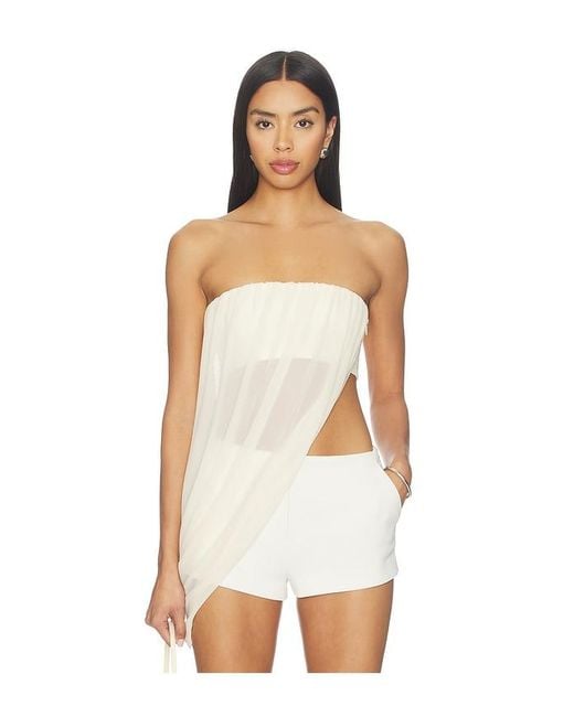 superdown White Elodie Strapless Top