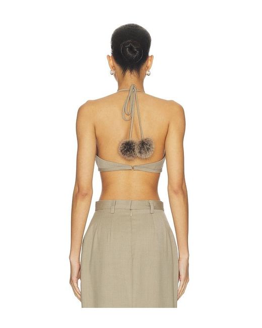 Mimchik Natural Faux Fur Trimmed Rosie Bra
