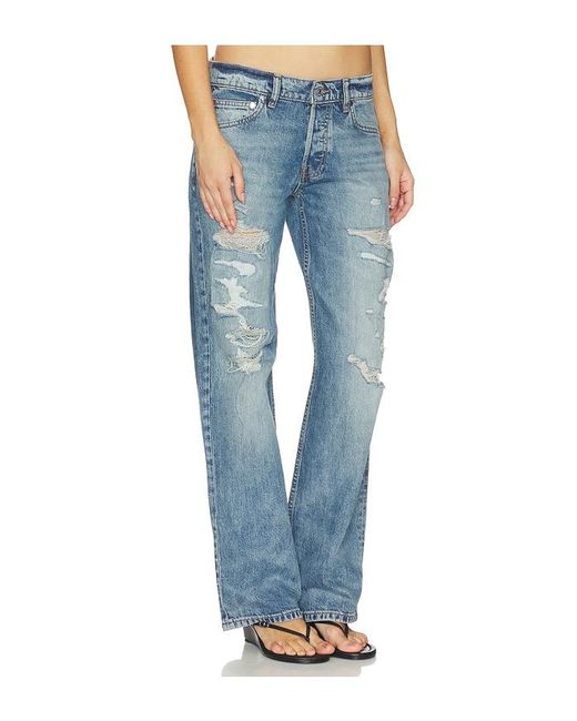 EB DENIM Blue Low Rise Baggy Jeans
