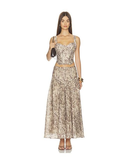 Bardot Natural Hildie High Waisted Midi Skirt