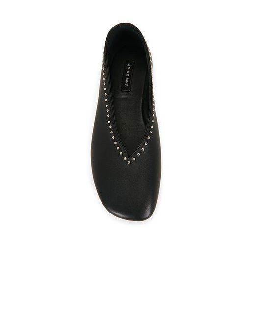 Anine Bing Black Ana Studs Flat