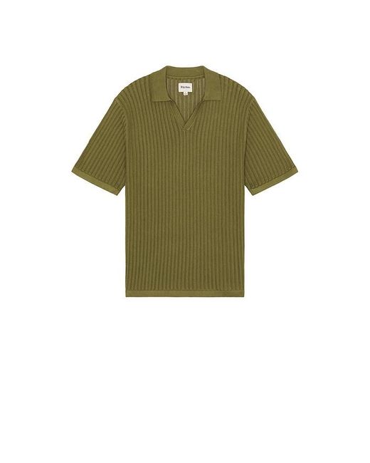 Rhythm Green Relaxed Knit Polo for men