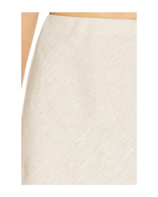 L'academie White Eula Linen Mini Skirt