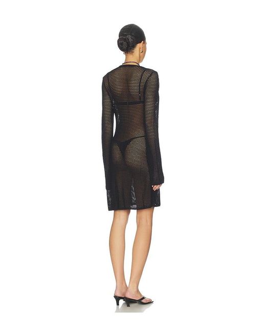 GOOD AMERICAN Black Crochet Mini Dress