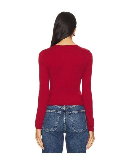 Lovers + Friends Red Emberly Knit Top