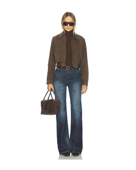 Vince Brown Suede Shrunken Bomber