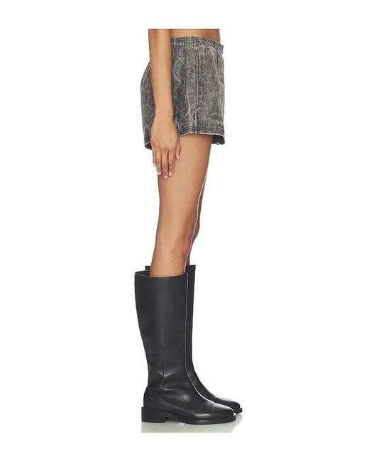 alexanderwang ダークグレー ショートパンツ Alexander Wang レディース グレー Mid Rise Leather Mini ショート