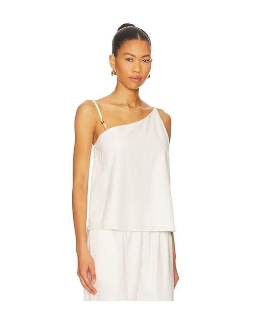 SNDY'S White Ismene One Shoulder Top