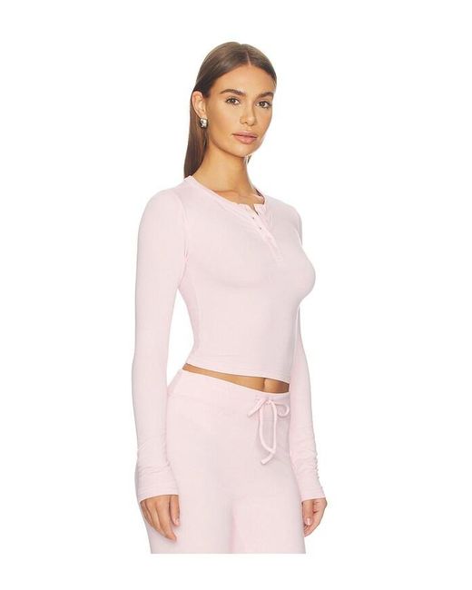 WellBeing + BeingWell Pink Florian Henley Top