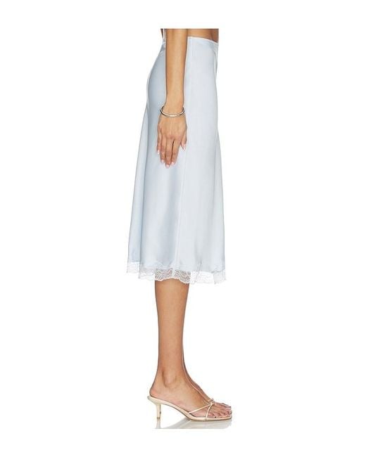 RUE SOPHIE White Alva Lace Hem Skirt