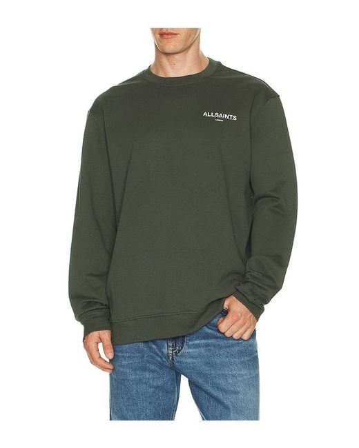 AllSaints Green Halcyon Crew Sweatshirt for men
