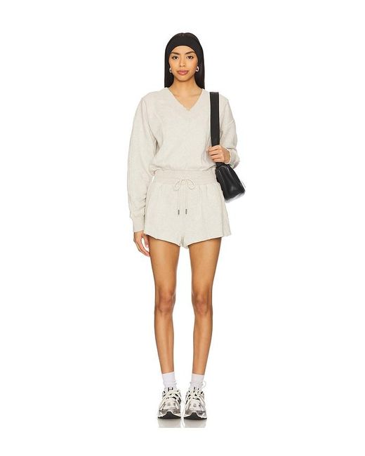 Free People White Kurzoverall Fp Movement Intercept