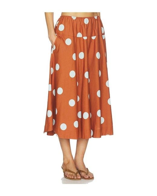 Free People Orange Betty Drop Waist Skirt