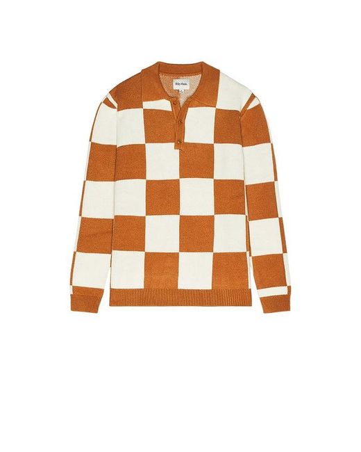Rhythm Orange Rhumba Check Knit Polo for men