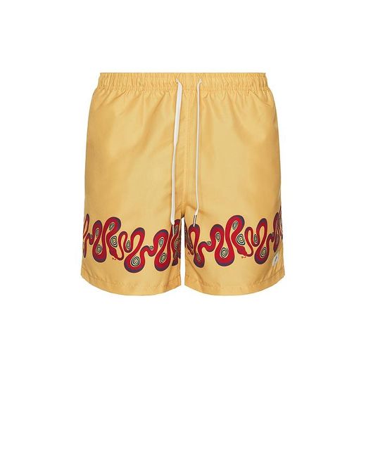 Bather White Ochre Dizzy Boa Swim Trunks for men