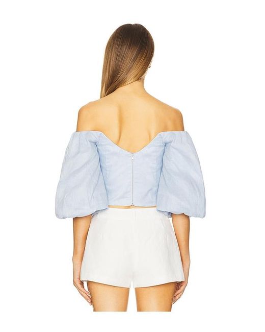 Bardot Blue Eva Linen Top