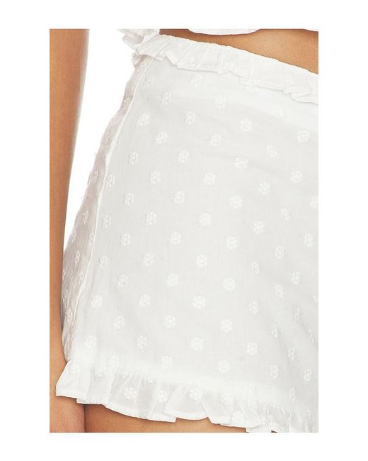 MAJORELLE White Alessia Embroidered Mini Short