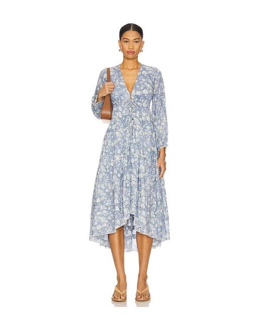 Free People Blue Pappiet Midi Dress