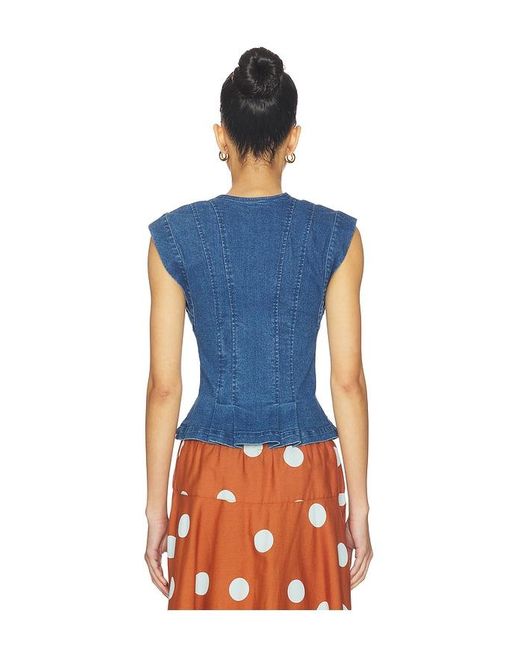 Free People Blue Dylan Denim Vest